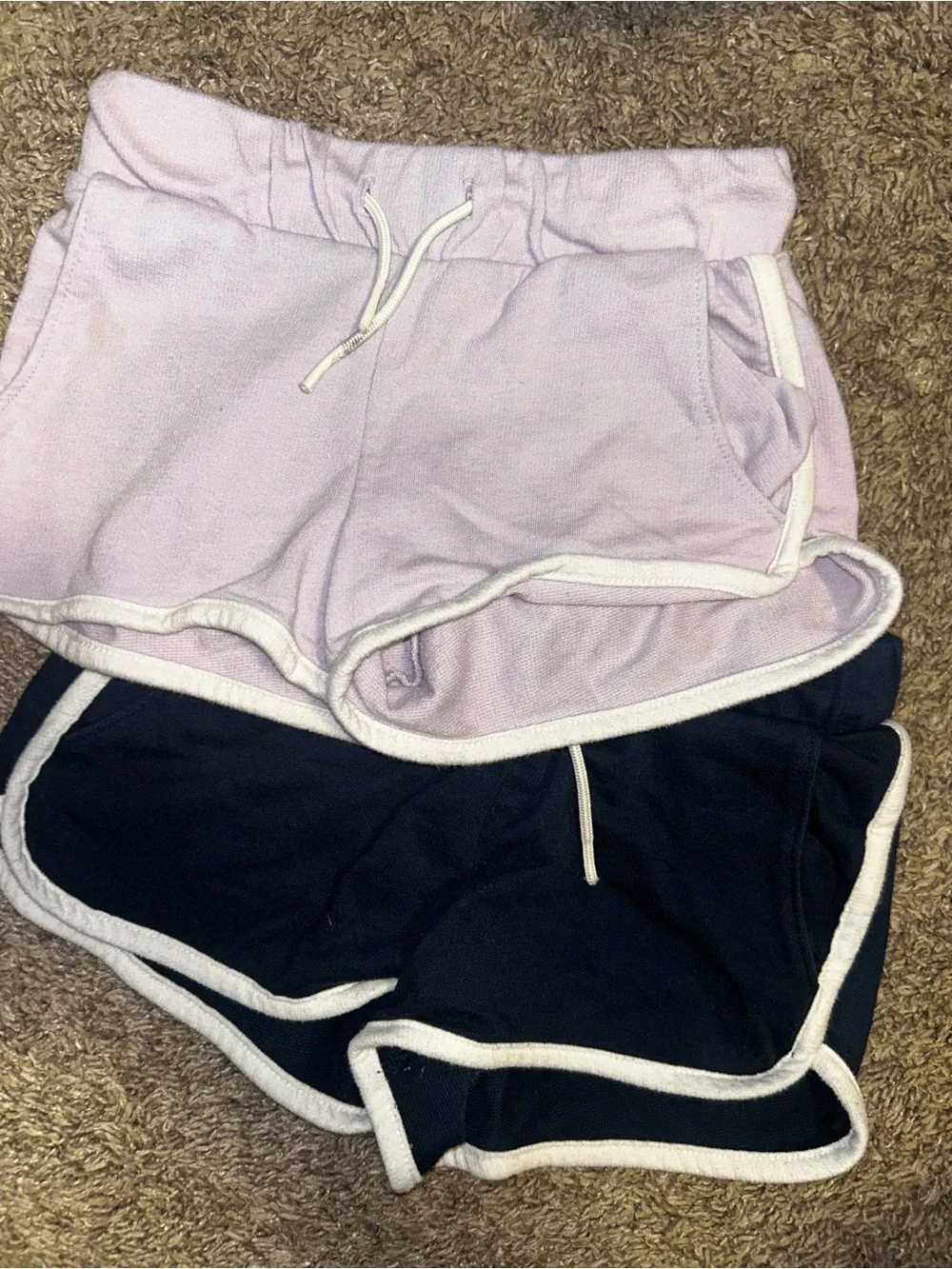 Old Navy Lavender and Black Girls' Cotton Athletic Shorts Set
